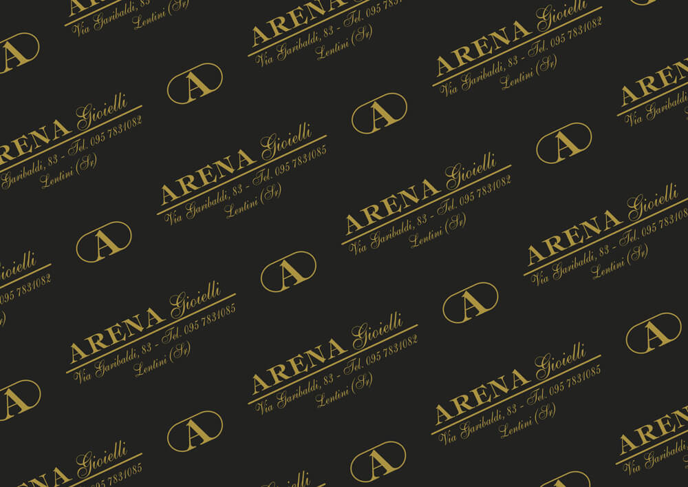 carta metallizzata per imballaggio prodotti personalizzata con logo Arena